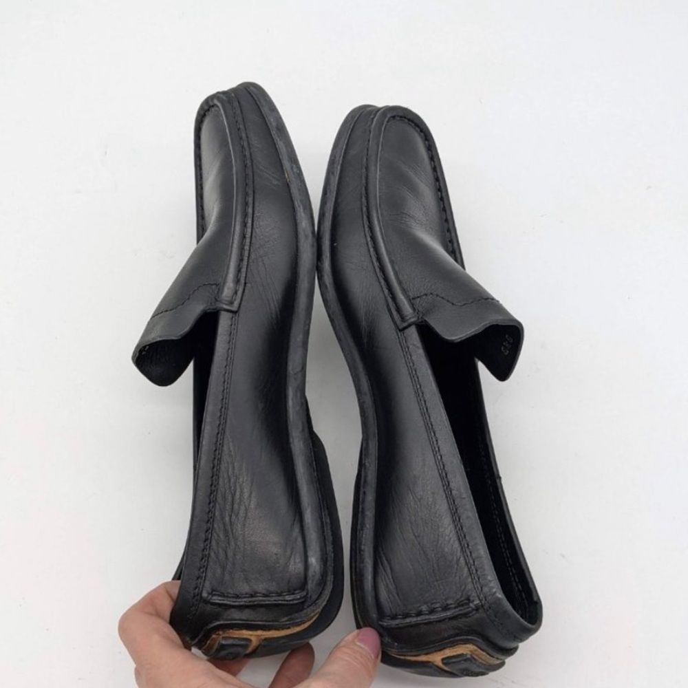 Gucci Women's Black Leather Slip On Driving Loafers 117702 Size 8.5